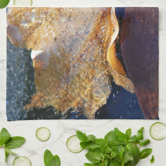 イエ凍っていローメープルリーフオータム自然 キッチンタオル (折り畳み)