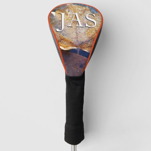 イエ凍っていローメープルリーフオータム自然 ゴルフヘッドカバー (正面)