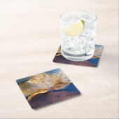 イエ凍っていローメープルリーフオータム自然 スクエアペーパーコースター (インサイチュ)