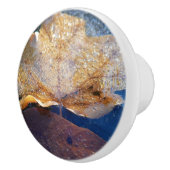 イエ凍っていローメープルリーフオータム自然 セラミックノブ (右)