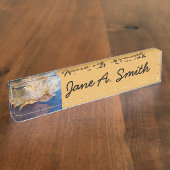 イエ凍っていローメープルリーフオータム自然 デスクネームプレート (側面)