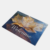 イエ凍っていローメープルリーフオータム自然 ドアマット (アングル)