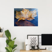 イエ凍っていローメープルリーフオータム自然 ポスター (ホームオフィス)