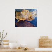 イエ凍っていローメープルリーフオータム自然 ポスター (キッチン)