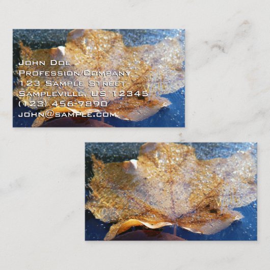 イエ凍っていローメープルリーフオータム自然 名刺 (正面/裏面)