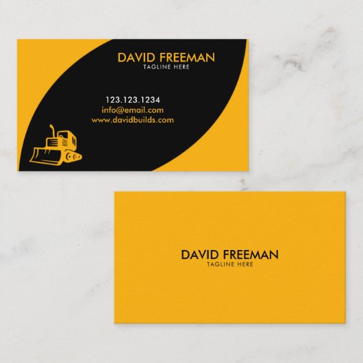 イエ素晴らしロー&ブラックブルドーザー建築 名刺 (正面/裏面)