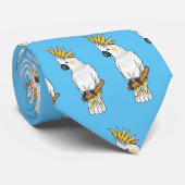 イオウの冠を持つコカトゥーの鳥の漫画イラストレーション ネクタイ (ロール)