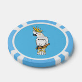 イオウの冠を持つコカトゥーの鳥の漫画イラストレーション ポーカーチップ (シングル)
