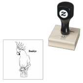 イオウの冠を持つコカトゥーの鳥の漫画イラストレーション ラバースタンプ (押印)