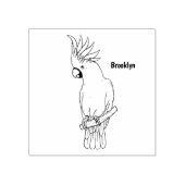 イオウの冠を持つコカトゥーの鳥の漫画イラストレーション ラバースタンプ (インプリント)