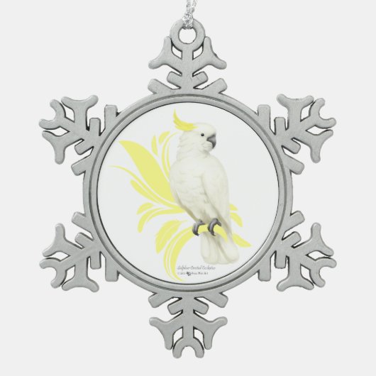 イオウ冠 スノーフレークピューターオーナメント (正面)