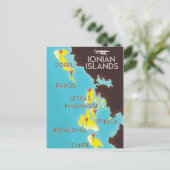 イオニア諸島地図のポスター。 ポストカード (スタンド正面)