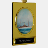 イオランダスチームヨット1909 ゴールドプレートバナーオーナメント (右)