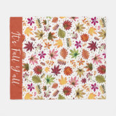 イオールサンクスギビング秋の収穫紅葉 フリースブランケット (正面(横))