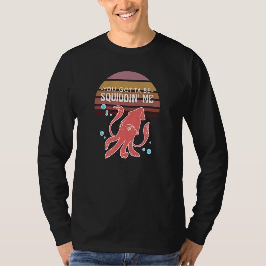 イカおもしろいタコミームレトロ女子男性へキッズ Tシャツ (正面)