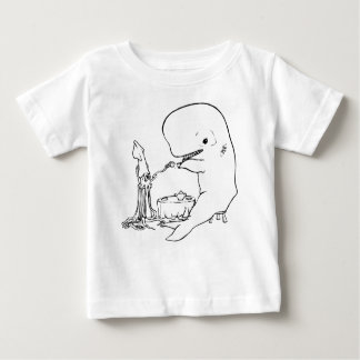 イカおよびクジラのお茶会 ベビーTシャツ