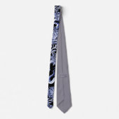 イカおよびバラの真夜中の青 ネクタイ (裏面)