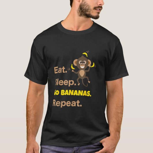 イカしたバナナ・サル・デザイン Tシャツ (正面)