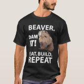 イカしたビーバーの動物デザイン Tシャツ (正面)