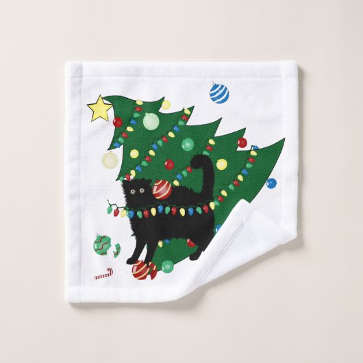 イカすクリスマスのウォッシュクロス ウォッシュタオル (ウォッシュタオル)
