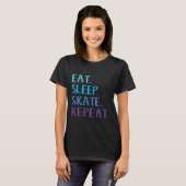 イカつくほどスケートが好きなら Eat Sleep Skate Repeat スケートTシャツ Tシャツ (正面フル)