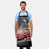 イカとタコの蒲団 – 食べ物の写真 エプロン (着用した状態)