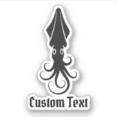 イカのアイコン黒 シール (正面)