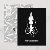 イカのアイコン(白) ポストカード (正面/裏面)