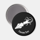 イカのアイコン（白） マグネット (正面/裏面)