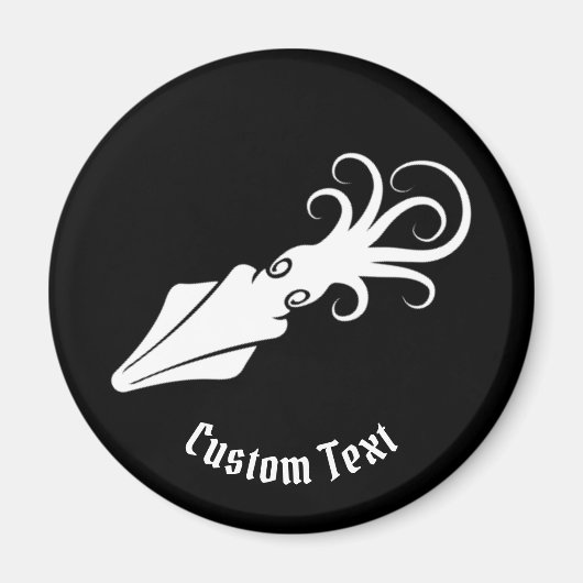 イカのアイコン（白） マグネット (正面)