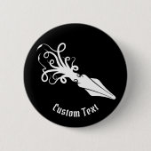 イカのアイコン（白） 缶バッジ (正面)