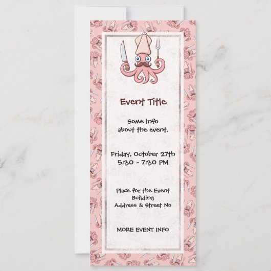 イカのシェフの漫画 招待状 (裏面)