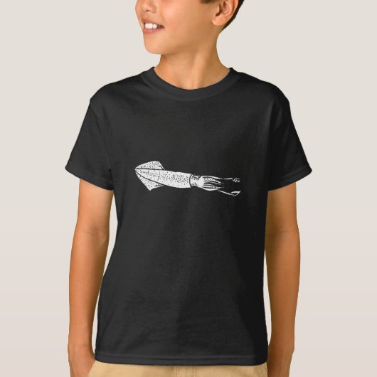 イカのシルエット Tシャツ (正面)