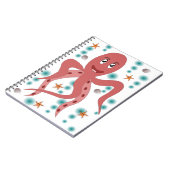 イカのタコ動物の海中クラーケン海生活 ノートブック (左側)