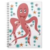 イカのタコ動物の海中クラーケン海生活 ノートブック (正面)