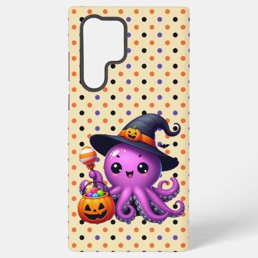 イカのハロウィーンお菓子トリック・オア・トリート SAMSUNG GALAXYケース (裏面)