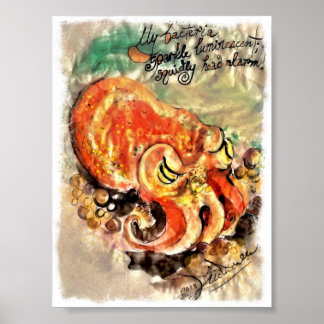 イカのブラシとイ絵画ンキのポスター。 ポスター