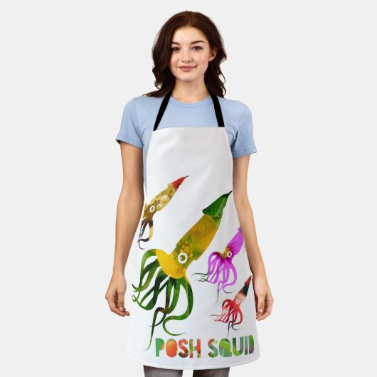 イカの塊 エプロン (着用した状態)
