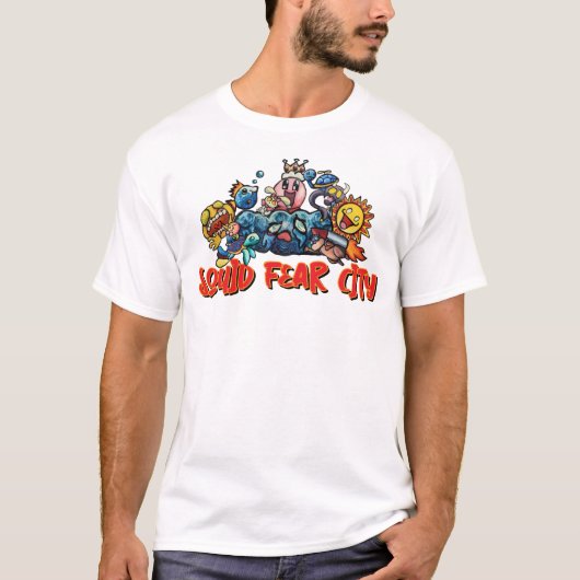 イカの恐怖都市グラフィックTシャツ Tシャツ (正面)