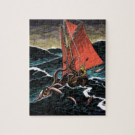 イカの攻撃のパズル ジグソーパズル (縦)