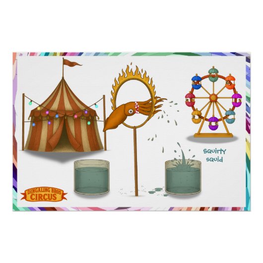 イカの水吹き芸 ポスター (正面)