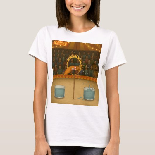 イカの水吹き芸 Tシャツ (正面)