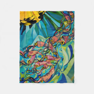 イカはパトリックMoranによって一面をおおいます フリースブランケット