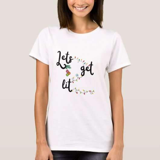「イカれたクリスマス」おかしな表現の面白いクリスマスアート Tシャツ (正面)