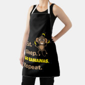 イカれたサルがいる Eat Sleep Go Bananas Repeat エプロン (インサイチュ)