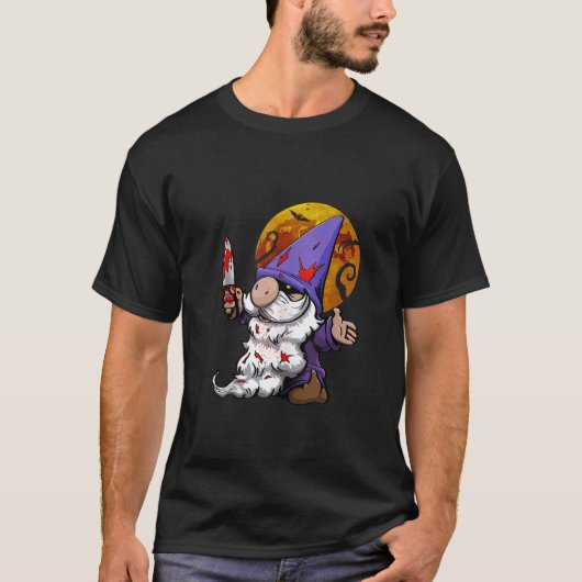 イカれたノーム ハロウィン 女性 ノーム デザイン ホール Tシャツ (正面)