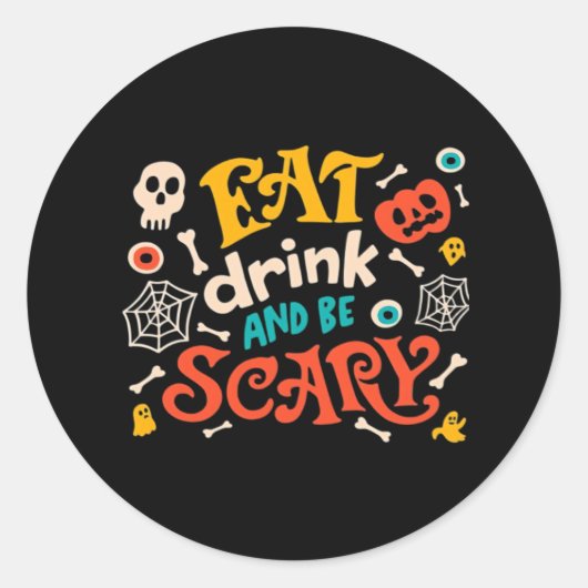 イカれたハロウィンデザインの必需品 ラウンドシール (正面)
