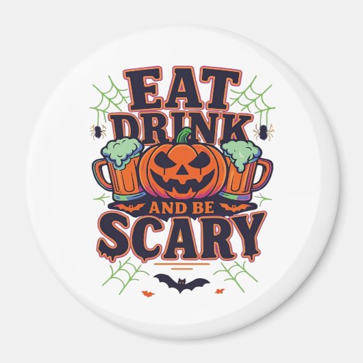 イカれたハロウィンデザイン お洒落なグラフィック マグネット (正面)