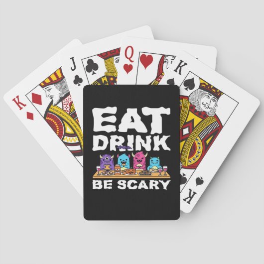 イカれたモンスターのハロウィン アート Eat Drink Be Scary トランプ (裏面)