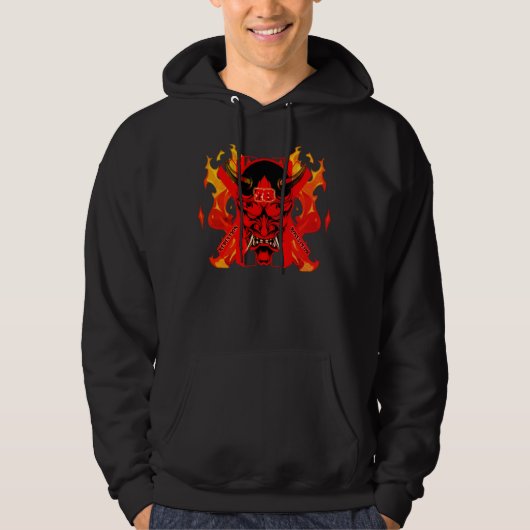 イカれた侍Tシャツ パーカ (正面)